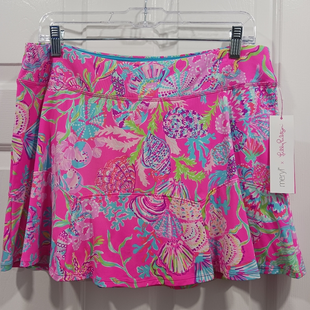 Lilly Pulitzer Luxletic Corrine Skort Pink Isle NWT SZ. L